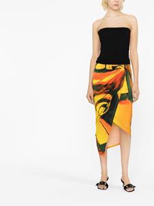 louisaballou Louisa Ballou Geruite midi-rok - Oranje
