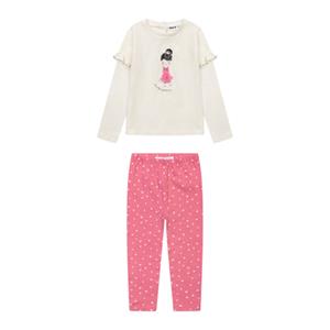 Minoti Set longsleeve shirt + legging roze