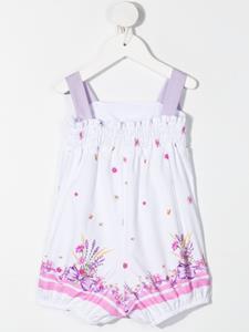 Monnalisa Romper met bloemenprint - Wit