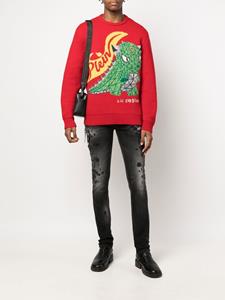 philippplein Philipp Plein Trui met dinosaurus patroon - Rood