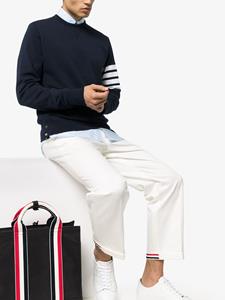 thombrowne Thom Browne Pullover Sweatshirt With Engineered 4-Bar Stripe - Blauw