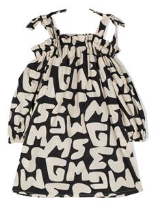 msgmkids MSGM Kids Jurk met logoprint - Beige