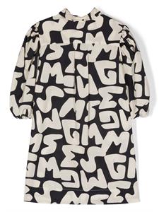 MSGM Kids Jurk met all-over logo - Zwart