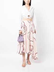 Aje Midi-rok met abstracte print - Roze
