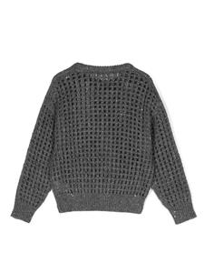 brunellocucinellikids Brunello Cucinelli Kids Trui verfraaid met pailletten - Grijs