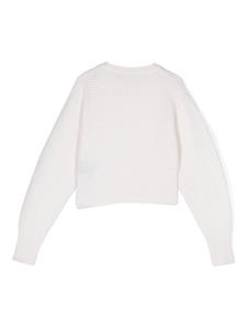 balmainkids Balmain Kids Ribgebreide trui - Wit