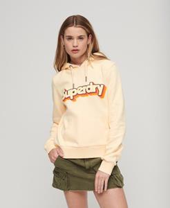 Superdry Vrouwen 70s Classic Logo Hoodie Wit