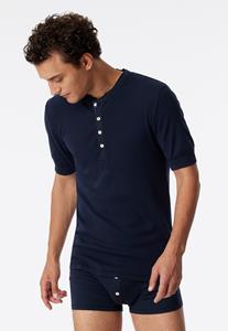 Schiesser Shirt korte mouwen donkerblauw - Revival Karl-Heinz 