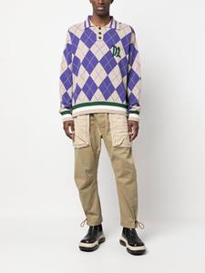 Dsquared2 argyle check polo collar jumper - Paars