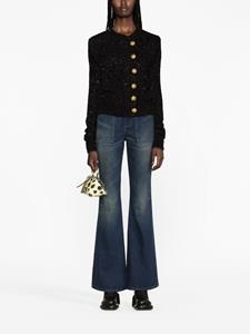 Balmain Ribgebreid vest - Zwart