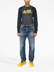 Diesel K-Samos trui met intarsia logo - Grijs