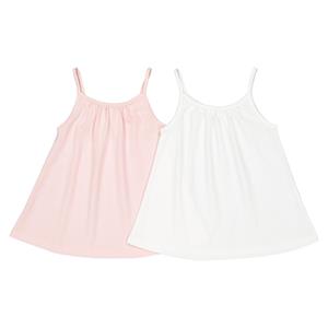 LA REDOUTE COLLECTIONS Set van 2 effen hemdjes met smalle bandjes