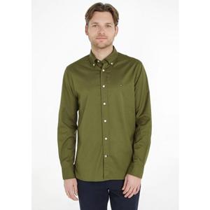 Tommy Hilfiger Langarmhemd FLEX POPLIN RF SHIRT mit Tommy Hilfiger Labelschild innen an der Knopfleiste