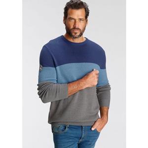 Man's World Trui met ronde hals Tot maat 5 XL met blokstrepen