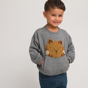 LA REDOUTE COLLECTIONS Sweater met ronde hals in molton, tijgermotief