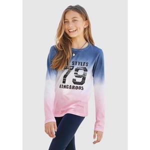 KangaROOS Shirt met lange mouwen Lange mouwen, getailleerde snit, met print, ronde hals