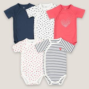 LA REDOUTE COLLECTIONS Set van 5 geboorte rompers in katoen