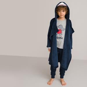 LA REDOUTE COLLECTIONS Plaid met mouwen en kap in fleece, haaienmotief