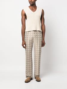 marineserre Marine Serre Straight broek - Beige