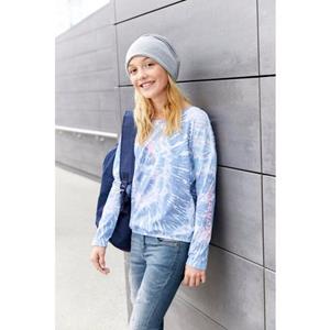 KIDSWORLD Shirt met vleermuismouwen Batik-look shirt Lange mouwen, met elastiek aan de zoom, stijlvolle opdruk