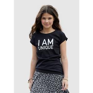 KIDSWORLD T-shirt Met spreuk: I AM UNIQUE korte mouwen, wijd gesneden, bedrukt, ronde hals