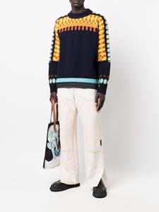 sacai Intarsia trui - Blauw