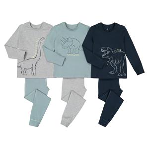 LA REDOUTE COLLECTIONS Set van 3 pyjama's in katoen, dinosaurus motief