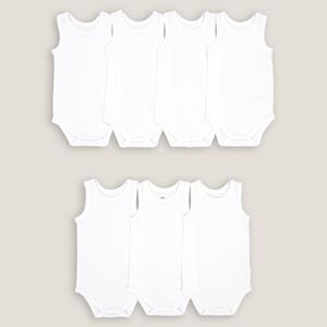 LA REDOUTE COLLECTIONS Lot de 7 bodies blanc sans manches