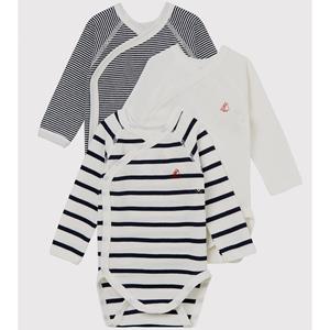 PETIT BATEAU Set van 3 rompertjes met sluiting opzij