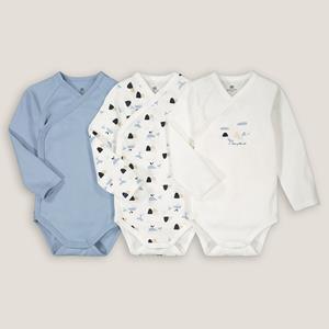 LA REDOUTE COLLECTIONS Set van 3 geboorte rompers met lange mouwen