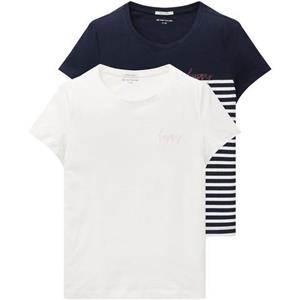 TOM TAILOR T-Shirt (2-tlg) Stickerei