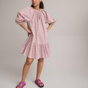 LA REDOUTE COLLECTIONS Wijd uitlopende jurk, ronde hals, 3/4 pofmouwen, bedrukt