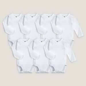 LA REDOUTE COLLECTIONS Lot de 7 bodies blanc naissanceà manches longues