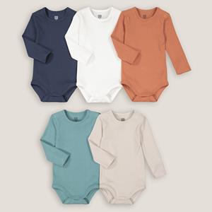 LA REDOUTE COLLECTIONS Set van 5 rompers met lange mouwen