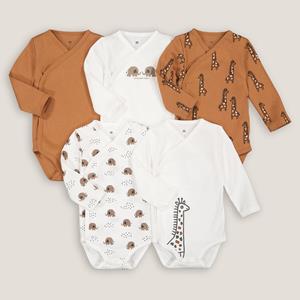 LA REDOUTE COLLECTIONS Set van 5 rompertjes met lange mouwen, geboorte