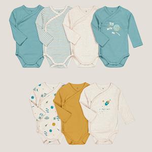 LA REDOUTE COLLECTIONS Set van 7 geboorte rompers met lange mouwen