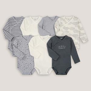 LA REDOUTE COLLECTIONS Set van 7 geboorte rompers met lange mouwen