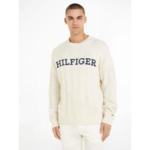 Tommy hilfiger Trui ronde hals, tricot met groot logo