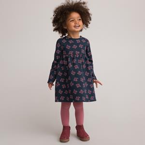 LA REDOUTE COLLECTIONS Jurk met lange mouwen, in molton, bedrukt met vogelprint