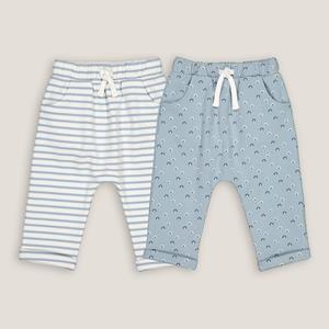 LA REDOUTE COLLECTIONS Set van 2 bedrukte sarouels in molton