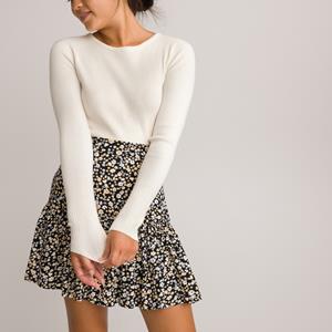 LA REDOUTE COLLECTIONS Slim trui met ronde hals, in geribd tricot