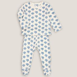 LA REDOUTE COLLECTIONS 2-delige pyjama met voetjes in fluweel