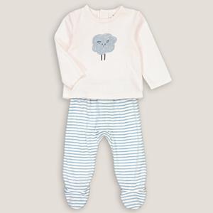 LA REDOUTE COLLECTIONS 2-delige pyjama met voetjes in fluweel