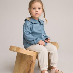 LA REDOUTE COLLECTIONS Blouse in jeans met Claudinekraag