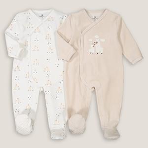 LA REDOUTE COLLECTIONS Set van 2 pyjama's in fluweel met lama-print