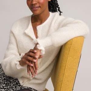 LA REDOUTE COLLECTIONS Gebreid vest in gemengd alpaca, volants onderaan de mouwen