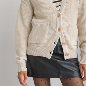 LA REDOUTE COLLECTIONS Effen vest met knoopsluiting, katoenmix