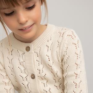 Gebreid vest met knoopsluiting, in ajour tricot