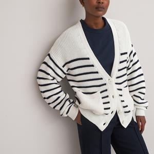 LA REDOUTE COLLECTIONS Gebreid vest, marinestijl, in gemengd katoen