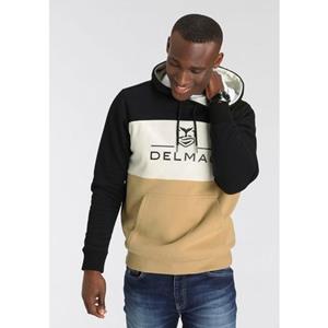 DELMAO Kapuzensweatshirt, mit Blockstreifen und Print-NEUE MARKE